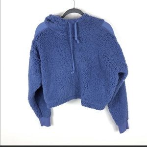 Zella Sherpa Pullover Crop Hoodie